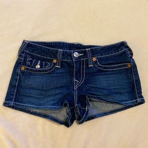 True Religion Dark Blue Jean Shorts